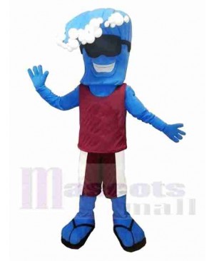 Blue Wave Mascot Costume 