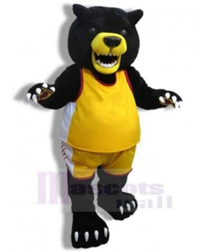 Yellow Vest Black Bear Mascot Costume For Adults Mascot Heads