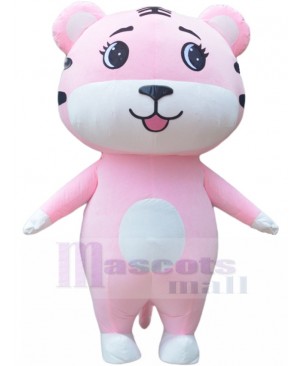 Smiling Pink Tiger Inflatable Costume Hoilday Party Suit for Adult