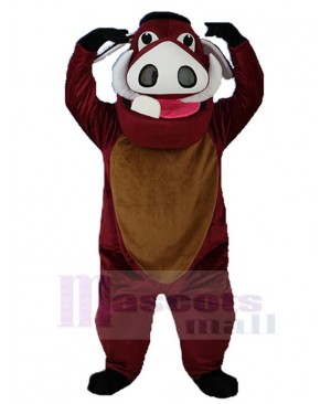 Cute Brown Boar Pig Mascot Costume Animal