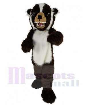 Brown and White Badger Mascot Costume Animal