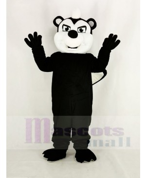 Realistic Black Stinky Skunk Mascot Costume Animal