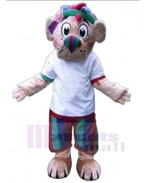 Colored Hair Bear Mascot Costume Animal
