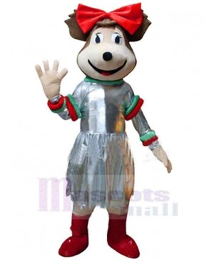 Dandified Girl Bear Mascot Costume Animal