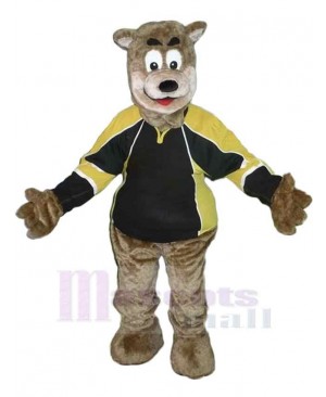 Brown Bear in Sportswear Mascot Costume Animal