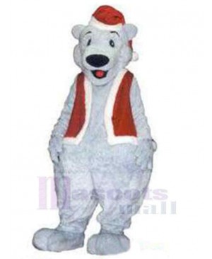 Polar Bear Santa Claus Mascot Costume Animal