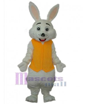 Rabbit in Yellow Vest Mascot Costume Animal