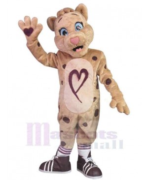 Lovely Khaki Leopard Mascot Costume For Adults Mascot Heads