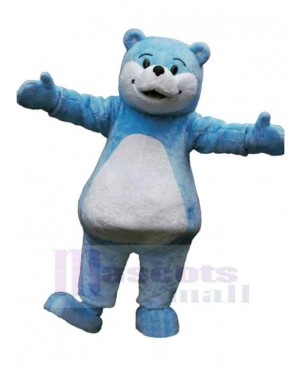 Friendly Blue Bear Mascot Costume For Adults Mascot Heads
