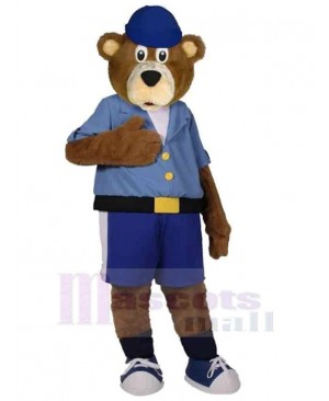 Blue Hat College Bear Mascot Costume For Adults Mascot Heads
