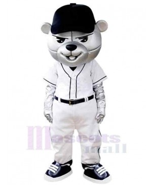 Black Hat Baseball Bear Mascot Costume For Adults Mascot Heads