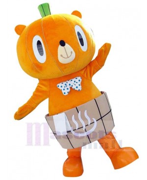 Orange Pumpkin Bear Mascot Costume Animal