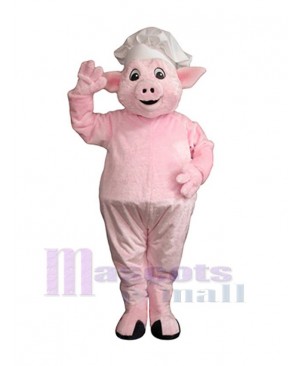 Lovely Chef Pig Mascot Costume Animal