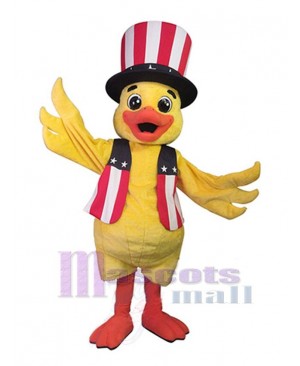 Duck with Top Hat Mascot Costume Animal